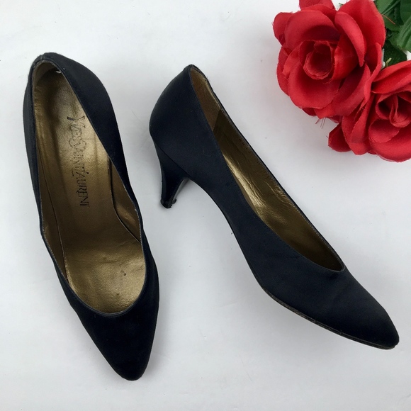 Yves Saint Laurent Shoes - YVES SAINT LAURENT Satin Pointed Toe Heels Size 7